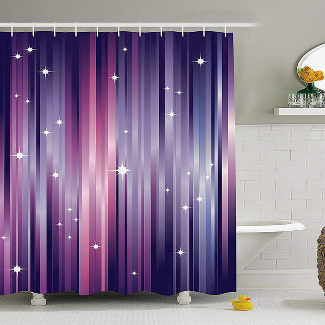 Auberginefärgat duschdraperi med stjärnor