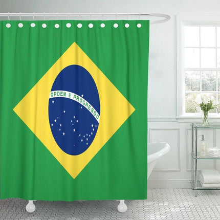 Duschdraperi med Brasiliens flagga