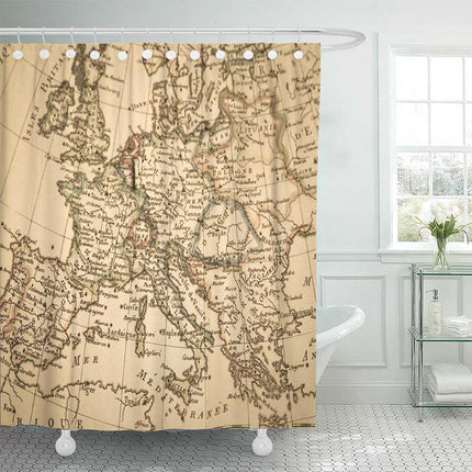 Duschdraperi med vintage europakarta
