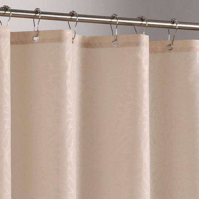 Enfärgat krämfärgat duschdraperi för badrum