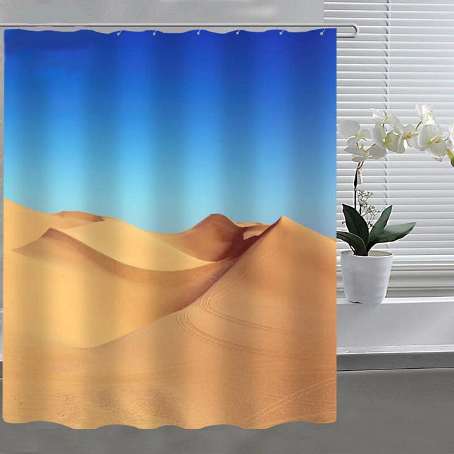 Duschdraperi med landskap av sanddyner