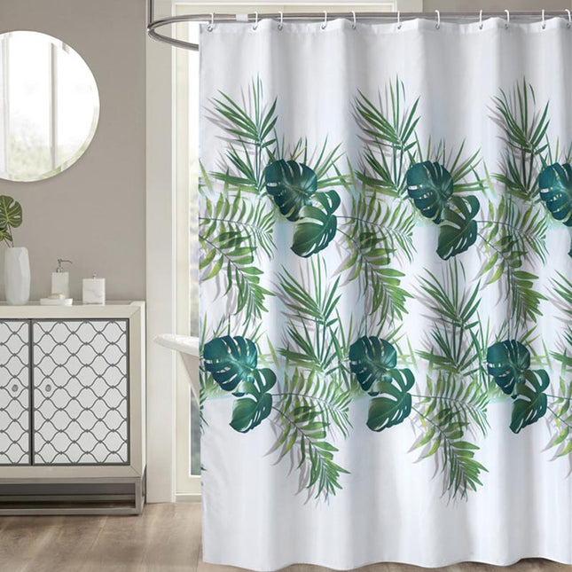 Duschdraperi med tropiska palmblad