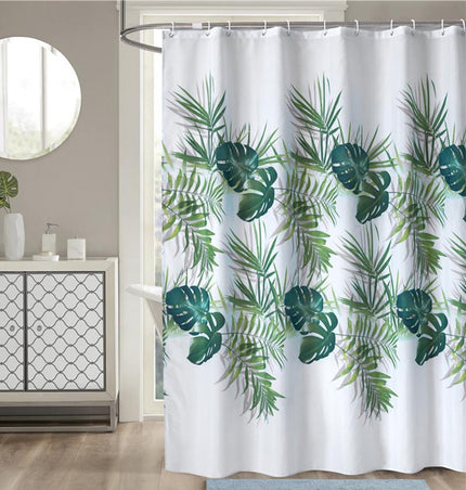Duschdraperi med tropiska palmblad