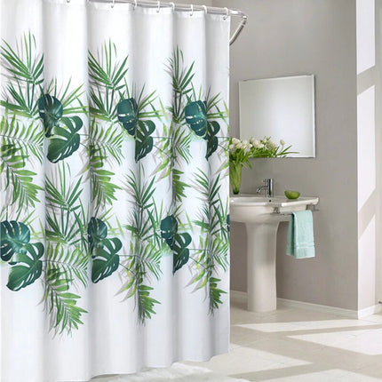 Duschdraperi med tropiska palmblad