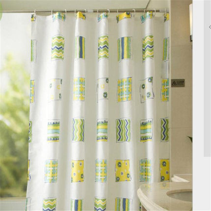 Duschdraperi med abstrakt geometriskt mönster
