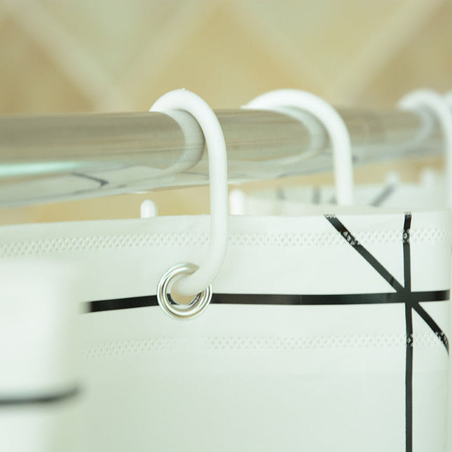 Exklusivt duschdraperi med geometriskt mönster