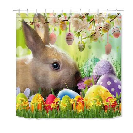Duschdraperi med söt påskhare motiv