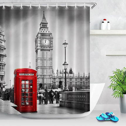 Duschdraperi med London motiv Big Ben
