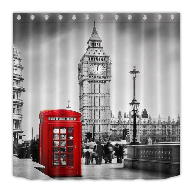 Duschdraperi med London motiv Big Ben