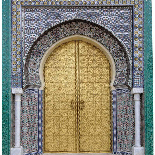 Duschdraperi med orientalisk marockansk dörr