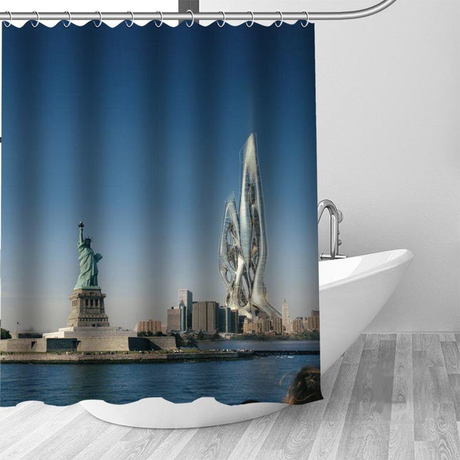 Duschdraperi med motiv från New York