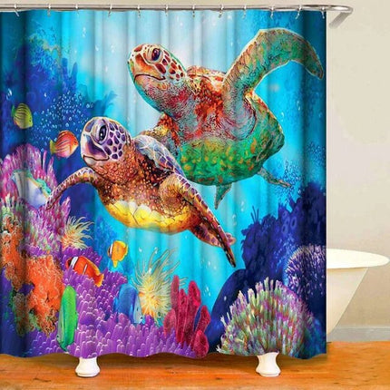 Duschdraperi med simmande havssköldpaddor