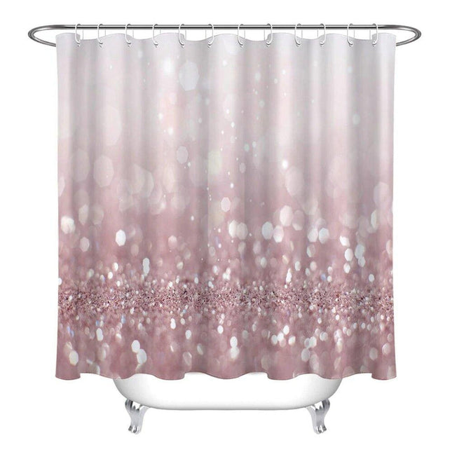 Glittrigt duschdraperi med bokeh-effekt