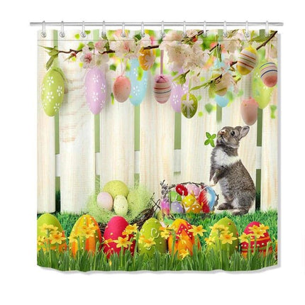Duschdraperi med glatt påskmotiv
