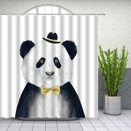 Duschdraperi med elegant panda motiv