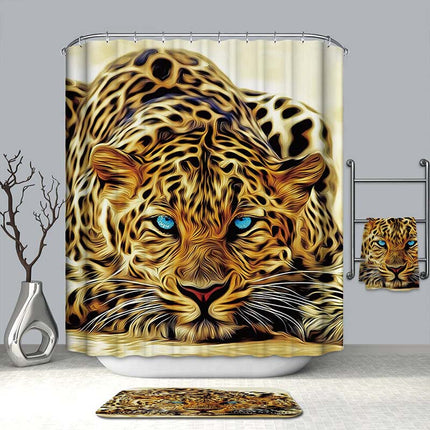 Duschdraperi med konstnärlig panter
