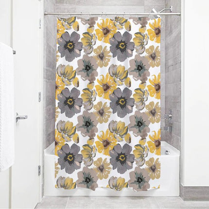 Blommigt duschdraperi för liten dusch