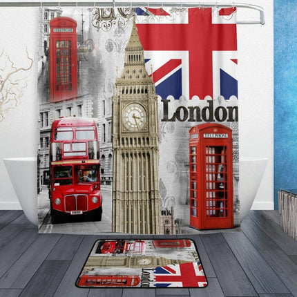 Duschdraperi med motiv från London