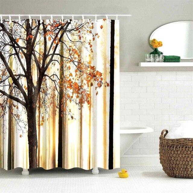 Duschdraperi med vackert höstlandskap