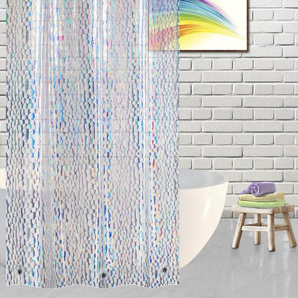 Duschdraperi med tyngder och 3D-effekt