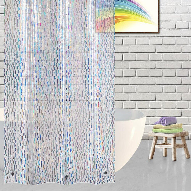 Duschdraperi med tyngder och 3D-effekt