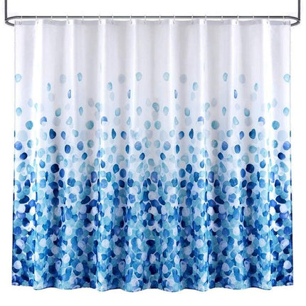 Duschdraperi med blått bubbelmönster