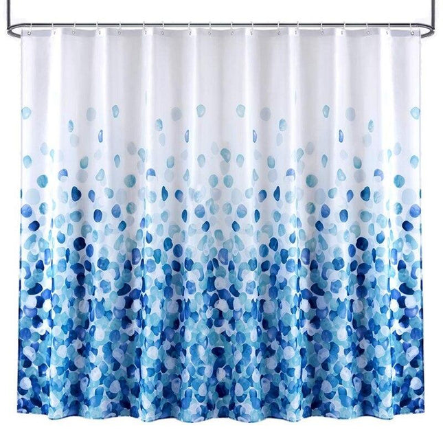 Duschdraperi med blått bubbelmönster
