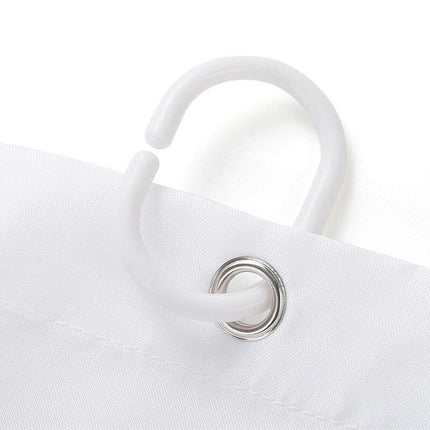 Duschdraperi med lantligt stugmotiv