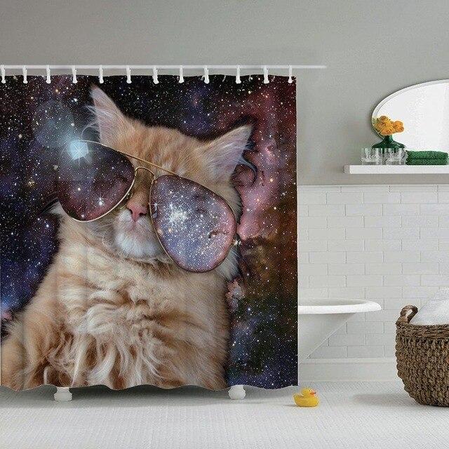 Duschdraperi Cool Katt med Solglasögon