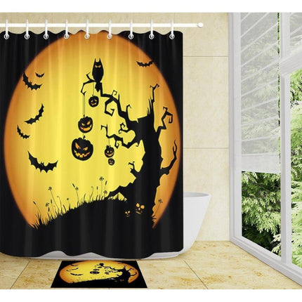 Duschdraperi med halloween-motiv och fladdermöss