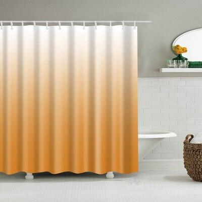 Orange duschdraperi med gradient effekt