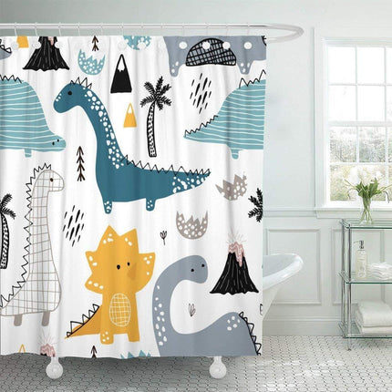Duschdraperi för barnrum med dinosaurier