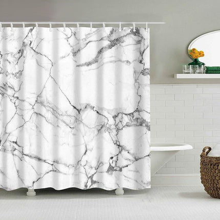 Duschdraperi med elegant marmorering