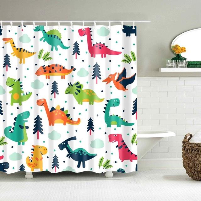 Duschdraperi med Söta Dinosaurier för Barn