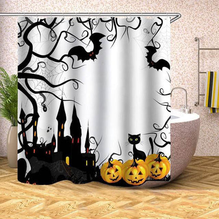 Duschdraperi med läskigt Halloween motiv