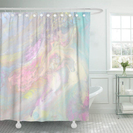 Duschdraperi med iridescent pastell effekt