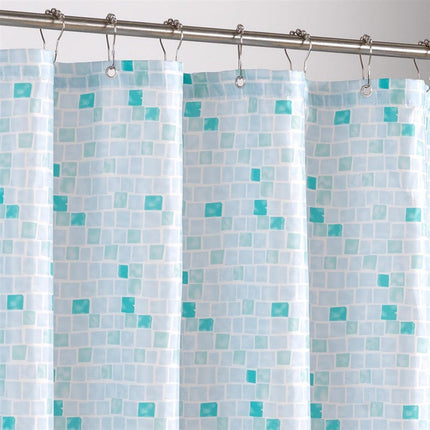 Duschdraperi med marint mosaikmönster