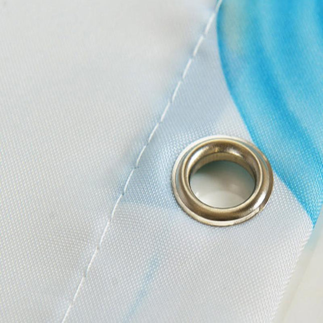 Duschdraperi med marint mosaikmönster