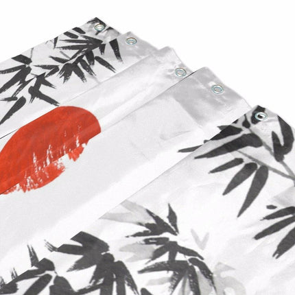 Duschdraperi i japansk stil med bambu