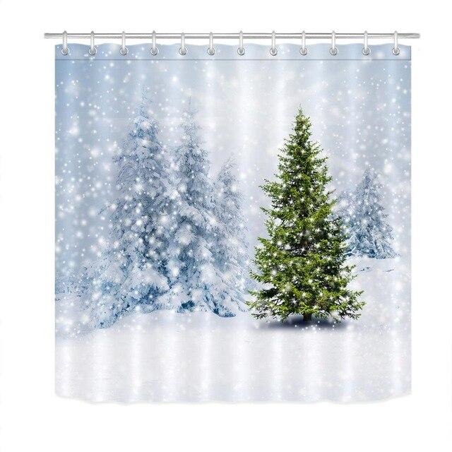 Duschdraperi med vackert vinterlandskap