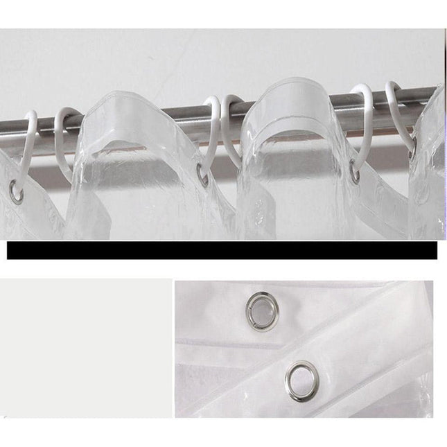 Genomskinligt duschdraperi i slitstark plast