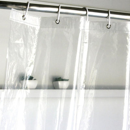 Genomskinligt duschdraperi i slitstark plast