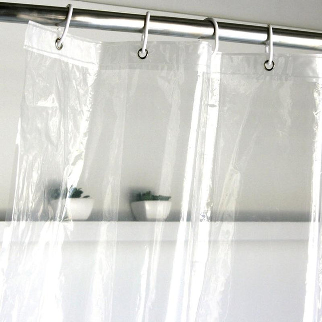 Genomskinligt duschdraperi i slitstark plast
