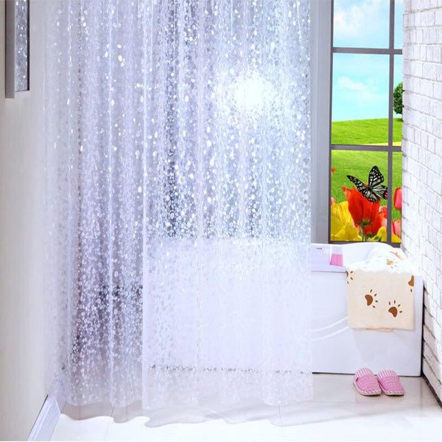 Transparent PVC duschdraperi med stenmotiv