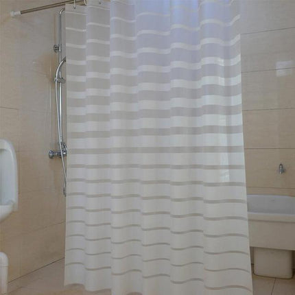 Modernt randigt duschdraperi i textil