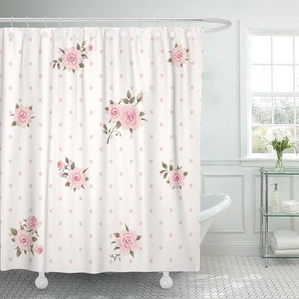 Duschdraperi i Shabby Chic-stil med rosor