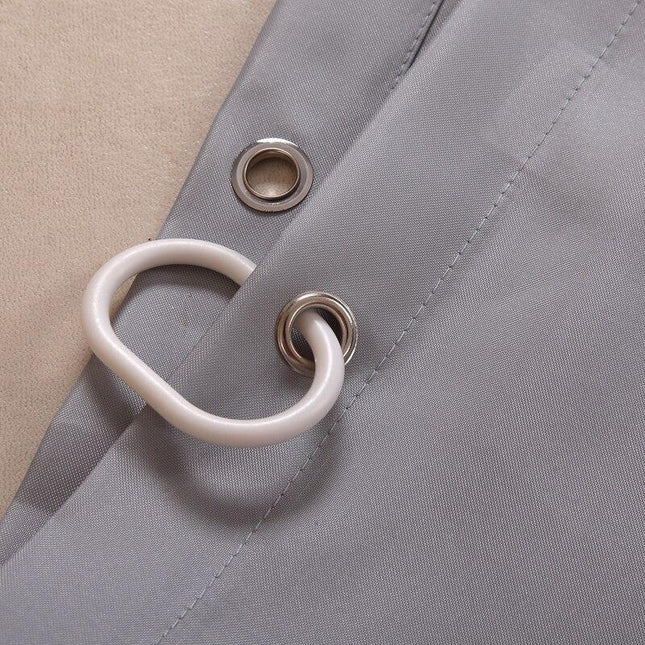 Enfärgat grått duschdraperi i slitstarkt tyg