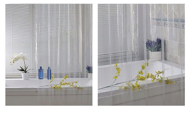Helt transparent duschdraperi i PVC-plast