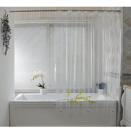 Helt transparent duschdraperi i PVC-plast