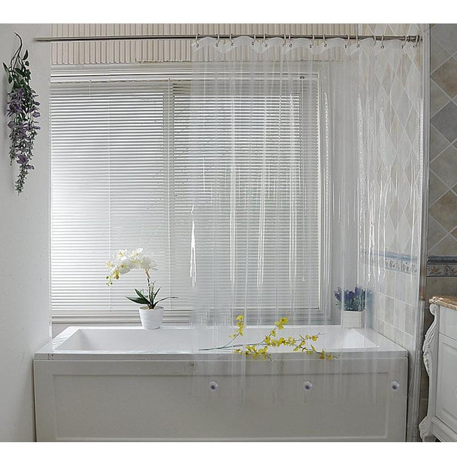Helt transparent duschdraperi i PVC-plast